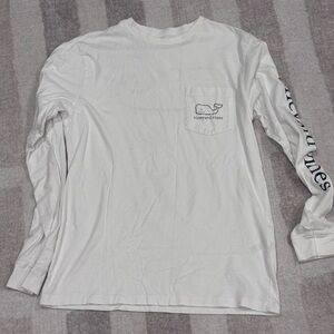 Vineyard Vines Men's White Long Sleeve Tee with Logo